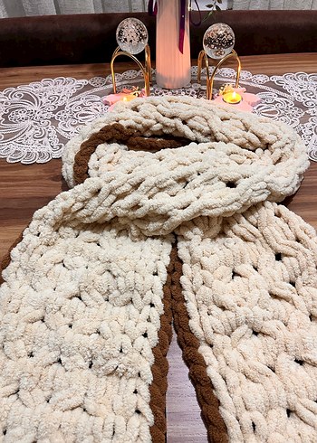 Bej Örgü Kadın Şal - Görsel 3