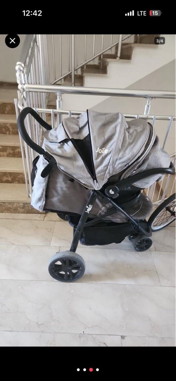 Gri Bebek puset ve bebek arabasi - Görsel 3