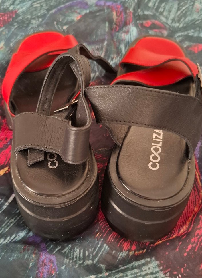 Kırmızı Platform Topuklu Kadın Sandalet - Görsel 2