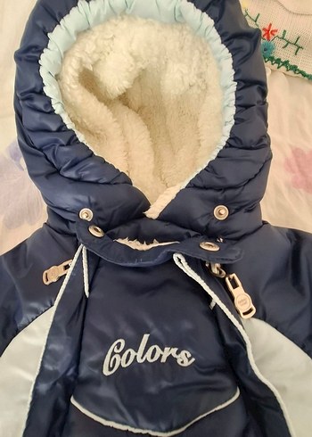 Mavi Gri Fermuarlı Bebek Tulumu - Görsel 3