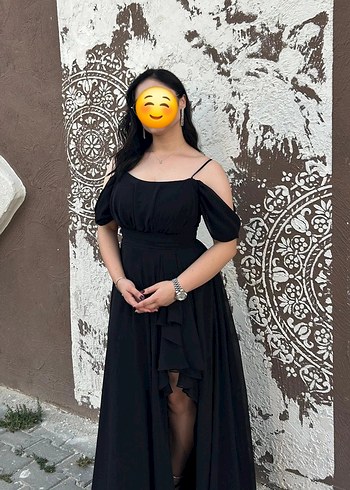 Siyah Straplez Gotik Uzun Abiye Elbise - Görsel 2