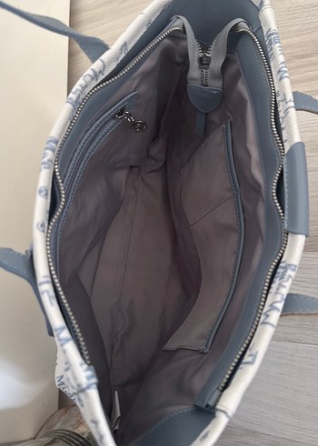 Gri Detaylı Beyaz Baskılı Kadın Çanta - Görsel 2