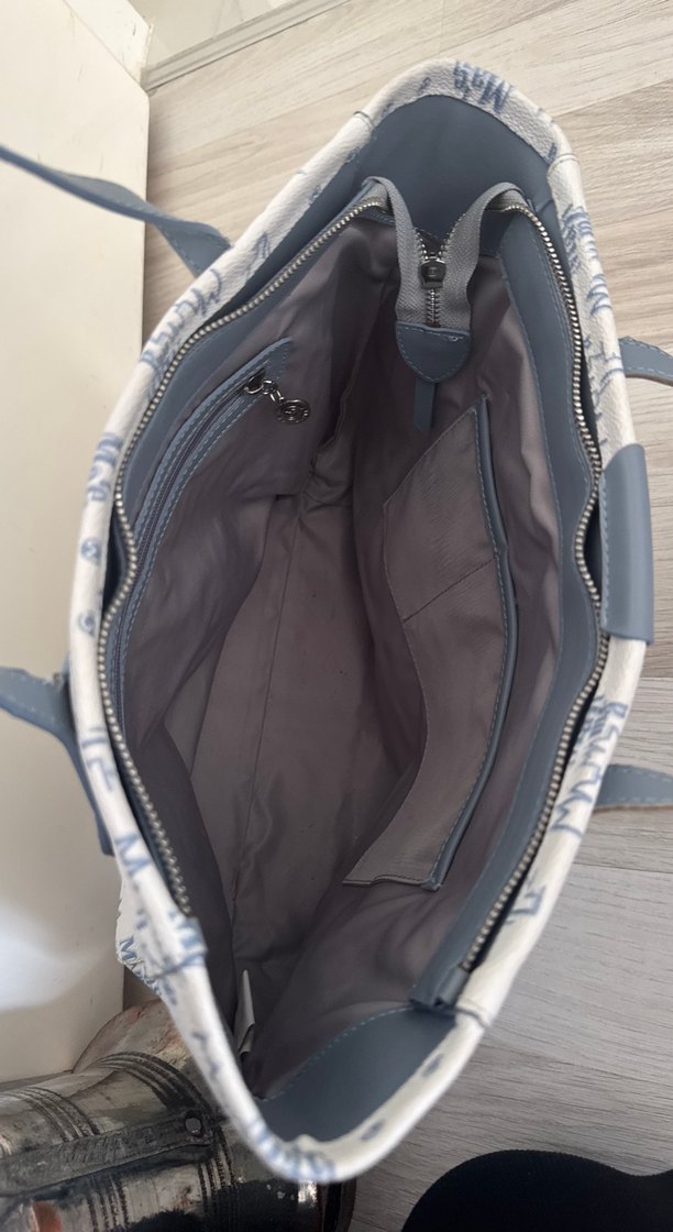 Gri Detaylı Beyaz Baskılı Kadın Çanta - Görsel 2