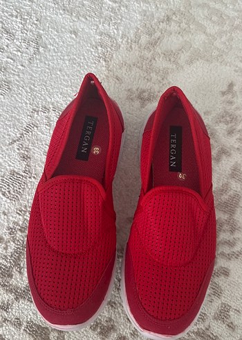 Kırmızı Kadın Spor Ayakkabı Velcro Bantlı - Görsel 2