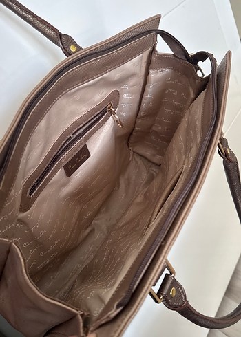 Kahverengi Deri Klasik Kadın Çanta - Görsel 2