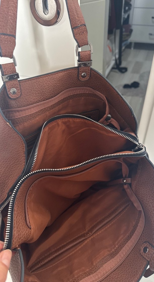 Kahverengi Deri Kadın Çanta - Görsel 2