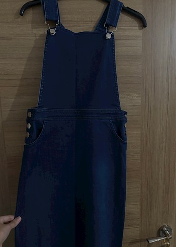 Kadın Lacivert Kot Midi Tulum - Görsel 2