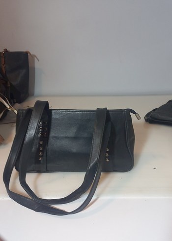 Tokalı Siyah  suni Deri Kadın Çanta - Görsel 3