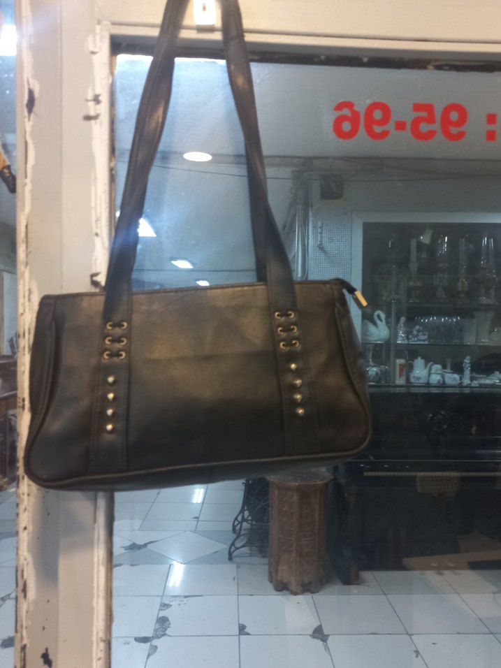 Tokalı Siyah  suni Deri Kadın Çanta - Görsel 4