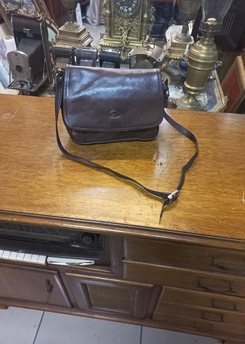 Kahverengi Deri Kadın Çanta - Görsel 3