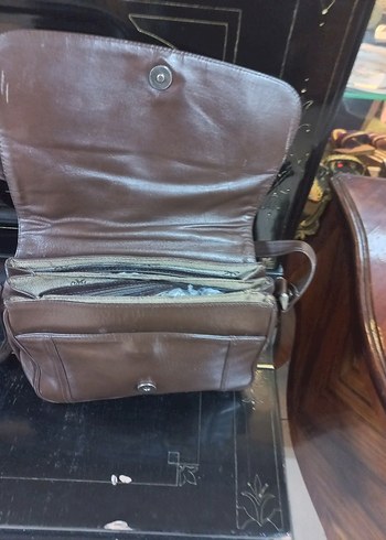 Kahverengi Deri Kadın Çanta - Görsel 7