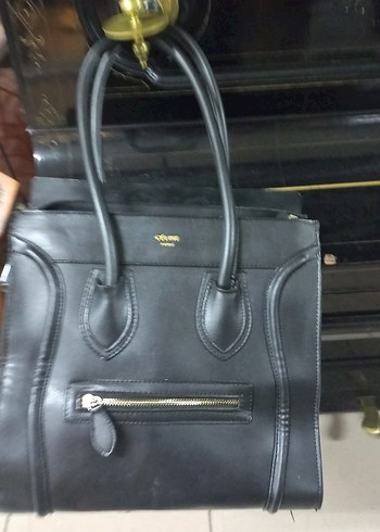 Siyah Parlak  suni Deri Kadın Çantası - Céline - Görsel 6