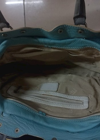 Tokalı Beyaz Gri   Deri Kadın Çanta - Görsel 3