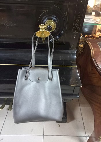Gri suni Deri Kadın Çanta - Görsel 2
