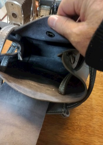 Gri suni Deri Kadın Çanta - Görsel 6