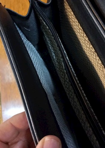 Klasik suni Deri Kadın Çanta siyah - Görsel 5