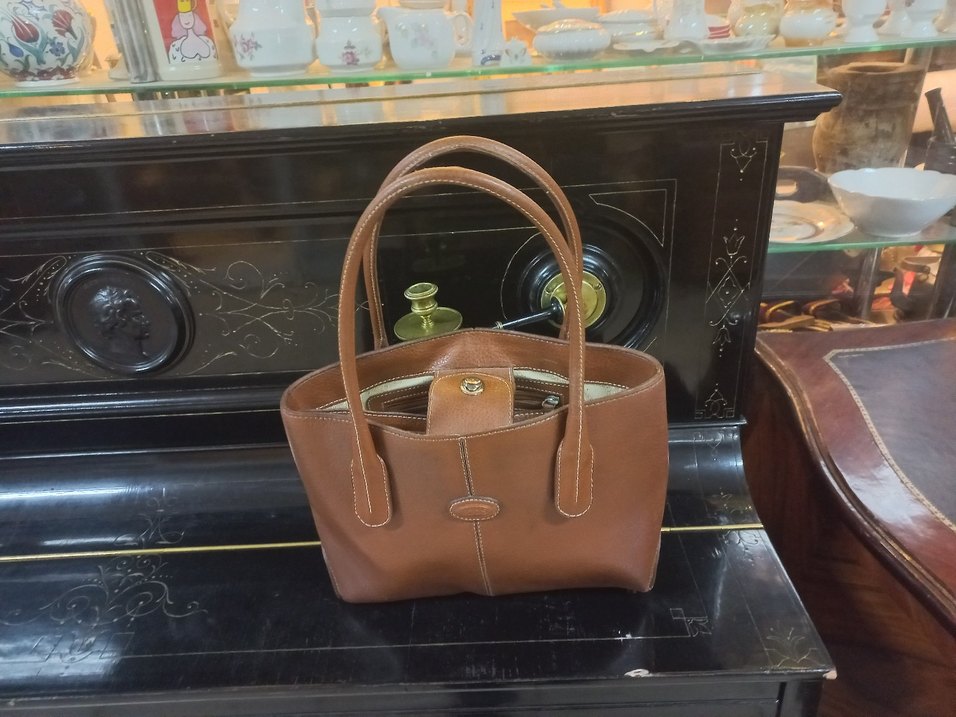 Klasik Bej suni Deri Kadın Çanta - Görsel 5