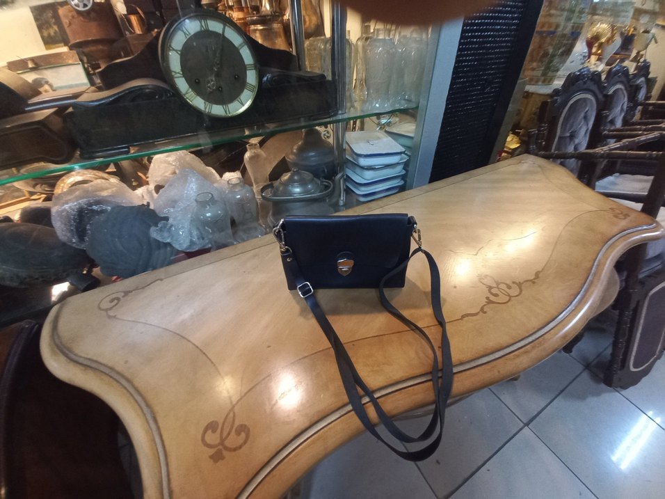 Siyah suni  Deri Kadın Çanta - Görsel 5