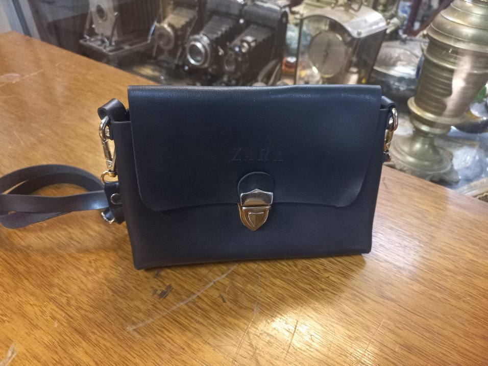 Siyah suni  Deri Kadın Çanta - Görsel 2