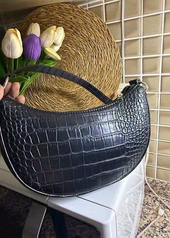 Siyah Zebra Desenli Deri Kadın Çanta - Görsel 2