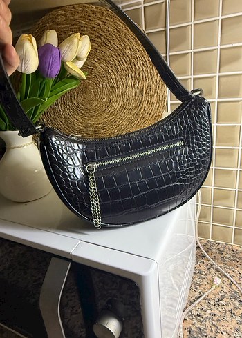 Siyah Zebra Desenli Deri Kadın Çanta - Görsel 3