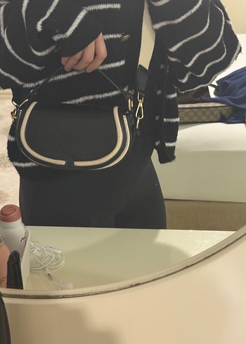 Siyah Deri Kemerli Kadın Çanta - Görsel 4