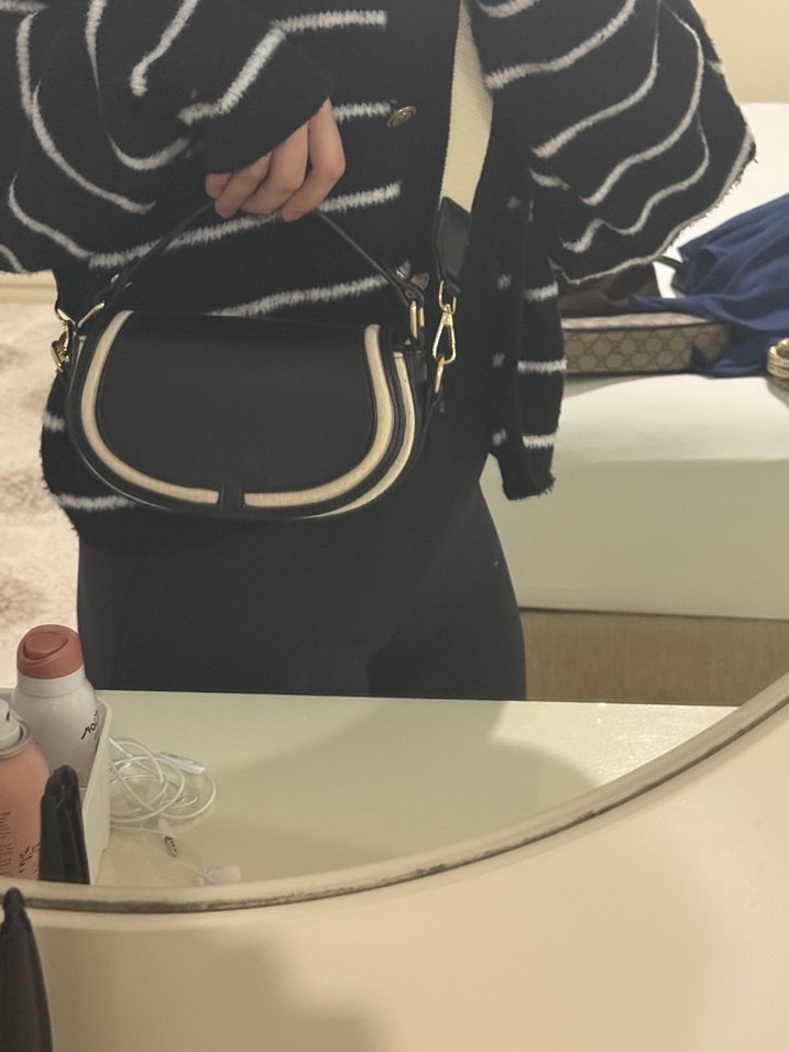 Siyah Deri Kemerli Kadın Çanta - Görsel 4