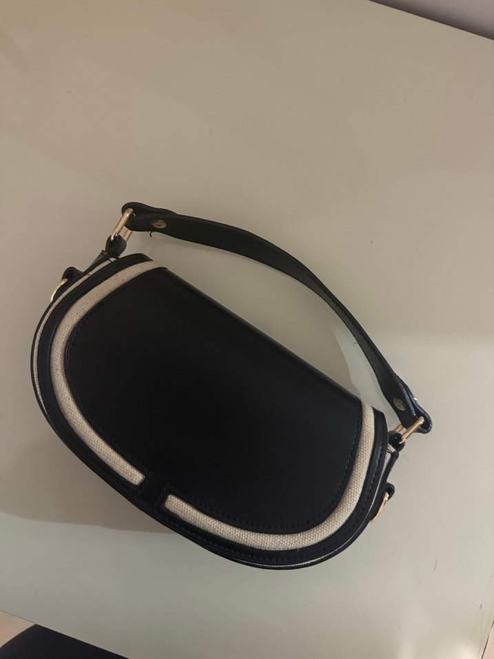 Siyah Deri Kemerli Kadın Çanta - Görsel 2