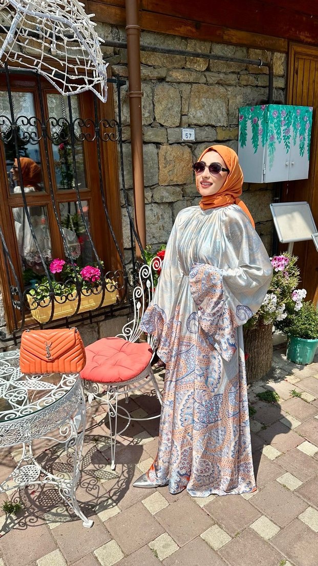 Uzun Salaş Batik Desenli Kadın Elbise - Görsel 2