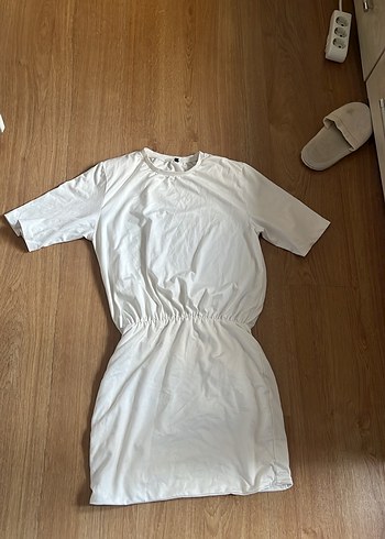 Beyaz Mini elbise - Görsel 4