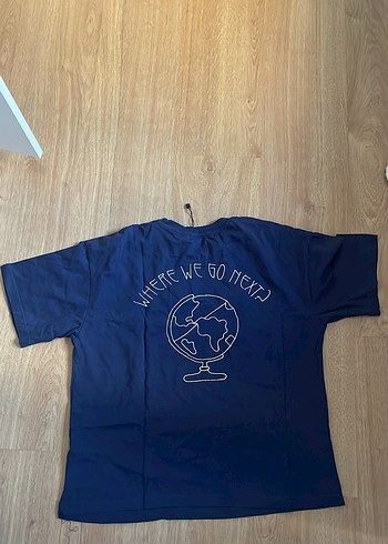 Trendyolmilla Lacivert %100 Pamuk Baskılı Tişört - Görsel 2