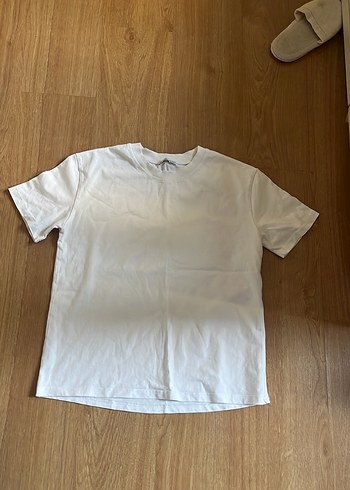 Kadın Beyaz Kısa Kollu Oversize Tişört - Görsel 3