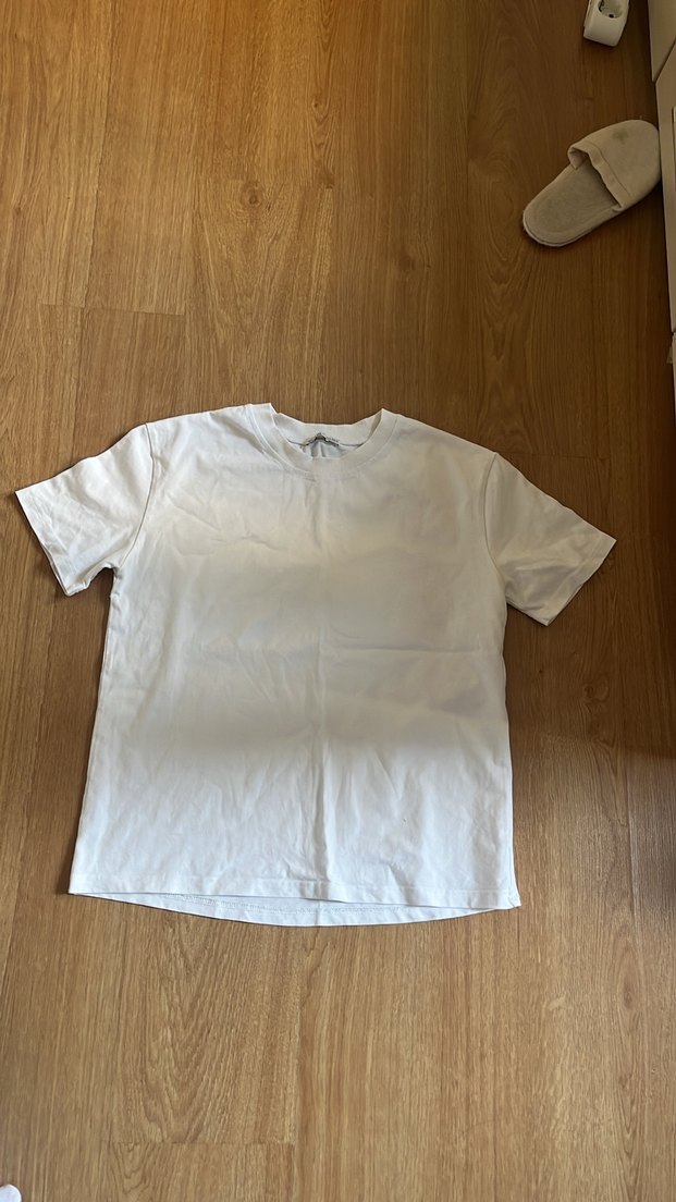 Kadın Beyaz Kısa Kollu Oversize Tişört - Görsel 3