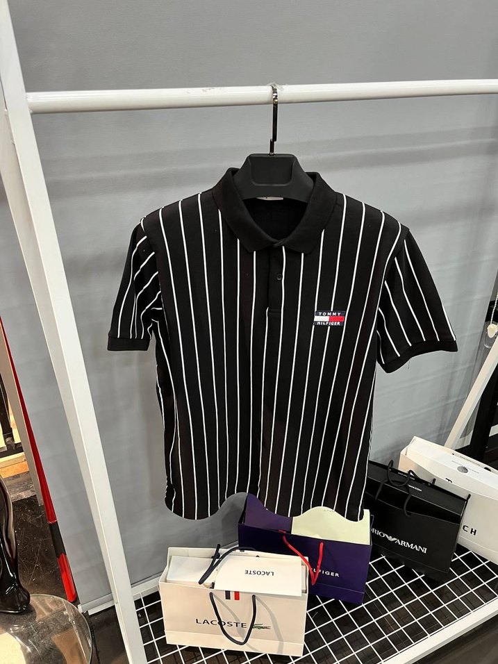 Tommy Hilfiger Siyah Çizgili Polo Tişört - Görsel 2