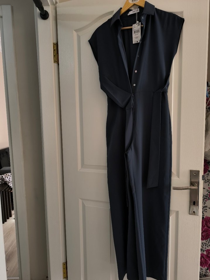 Lacivert Kadın Uzun Kollu Tulum - Görsel 2