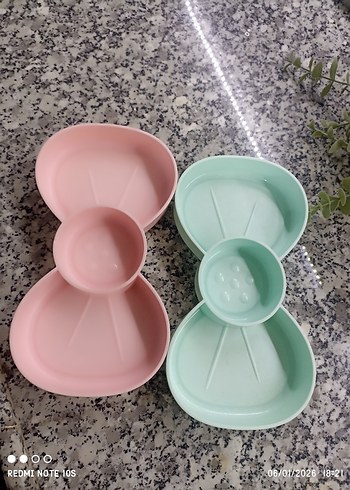 Pastel Renkli Çok Bölmeli Tabak Seti - Görsel 2