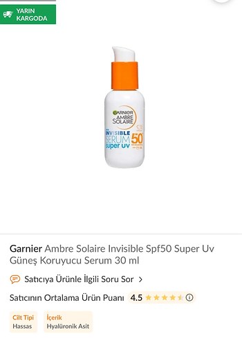 Garnier Ambre Solaire SPF 50 İnvisible Serum - Görsel 4