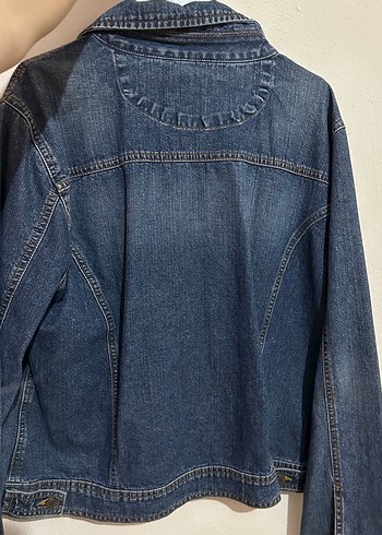 Kadın Lacivert Düğmeli Denim Ceket - Görsel 2