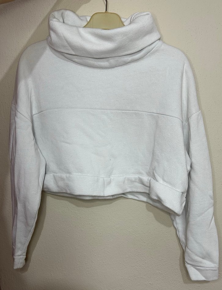 Beyaz crop sweat - Görsel 2