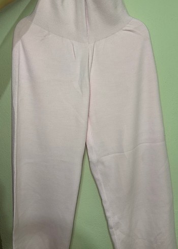 Pembe Boğazlı Örgü Kadın Kazak Alt Triko Takım - Görsel 2