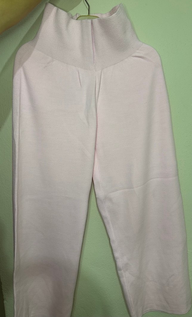 Pembe Boğazlı Örgü Kadın Kazak Alt Triko Takım - Görsel 2