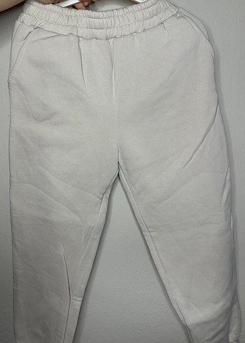 Krem renk üç iplik şardonlu eşofman takımı - Görsel 2