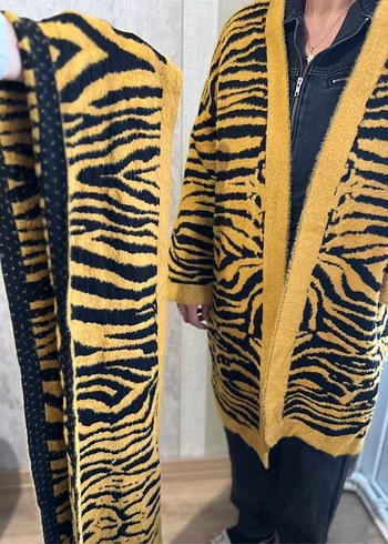 Nocturne Zebra Uzun Hırka - Görsel 6