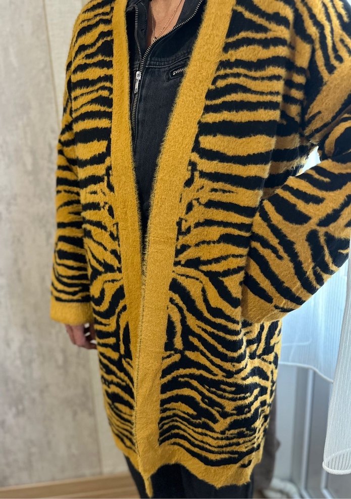 Nocturne Zebra Uzun Hırka - Görsel 5