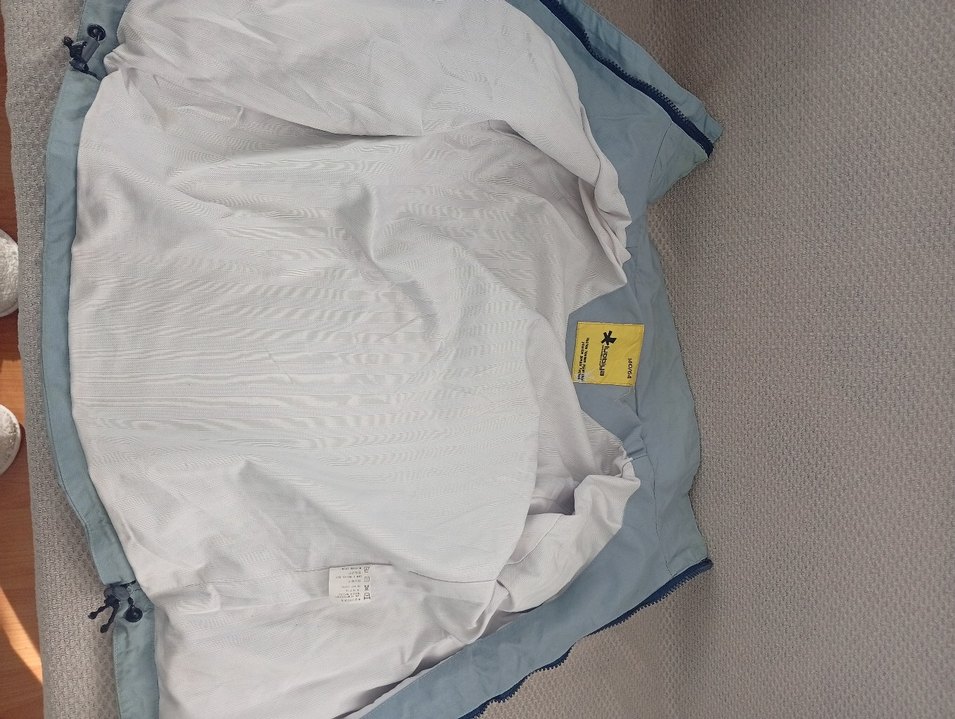 Gri Mavi fermuarlı Erkek Çocuk yağmurluk - Görsel 2