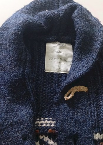 Bohem Tarz Gri Örgü Erkek çocuk Hırka - Görsel 2