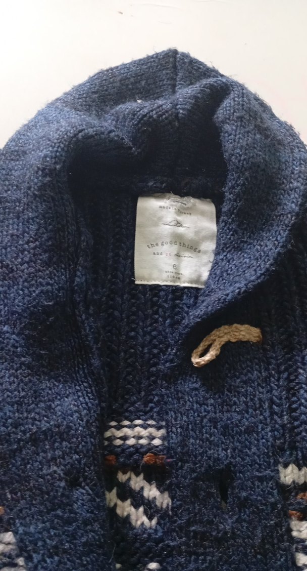 Bohem Tarz Gri Örgü Erkek çocuk Hırka - Görsel 2