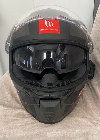 MTHELMETS Şeffaf Vizörlü Siyah Motosiklet Kaskı - Görsel 4