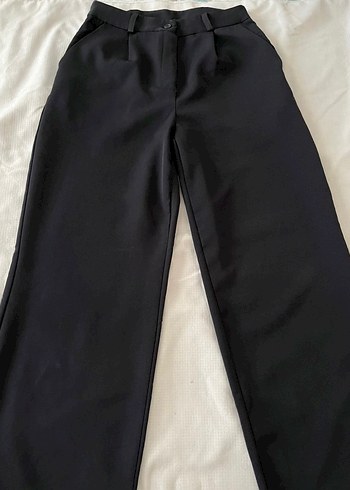 Siyah Kadın Kumaş Pantolon Kemerli - Görsel 3