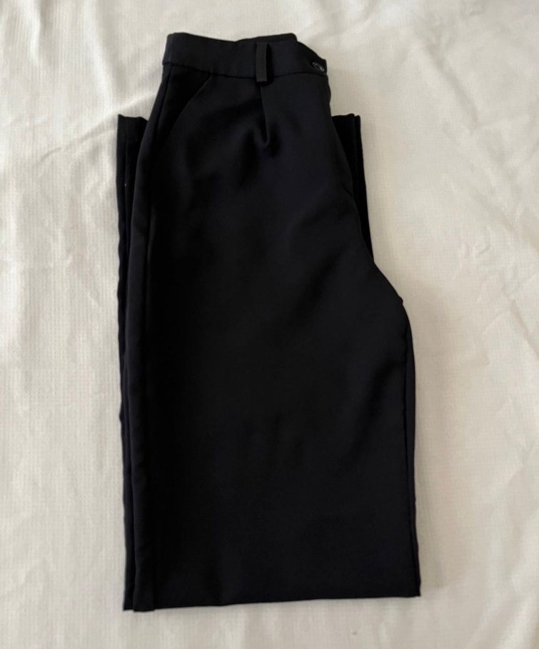 Siyah Kadın Kumaş Pantolon Kemerli - Görsel 2